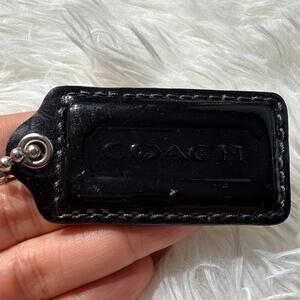 2” COACH Black Fob Bag Charm Hang tag Hangtag